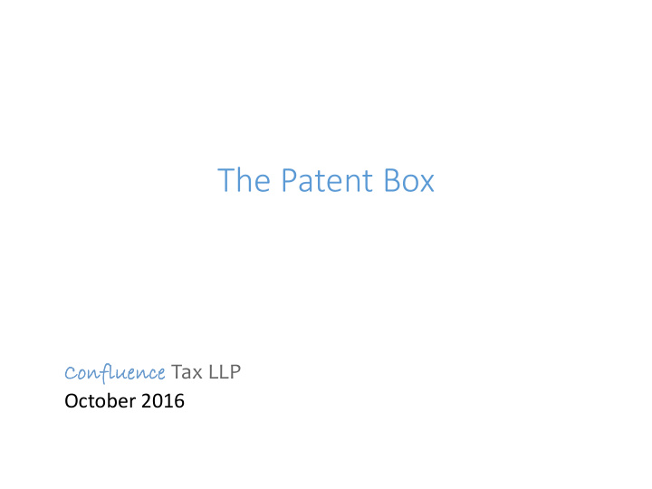 the patent box