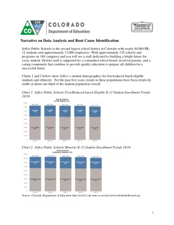 Narrative on Data Analysis and Root Cause Identification  Jeffco Public Schools is the second