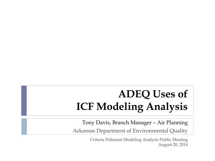 icf modeling analysis