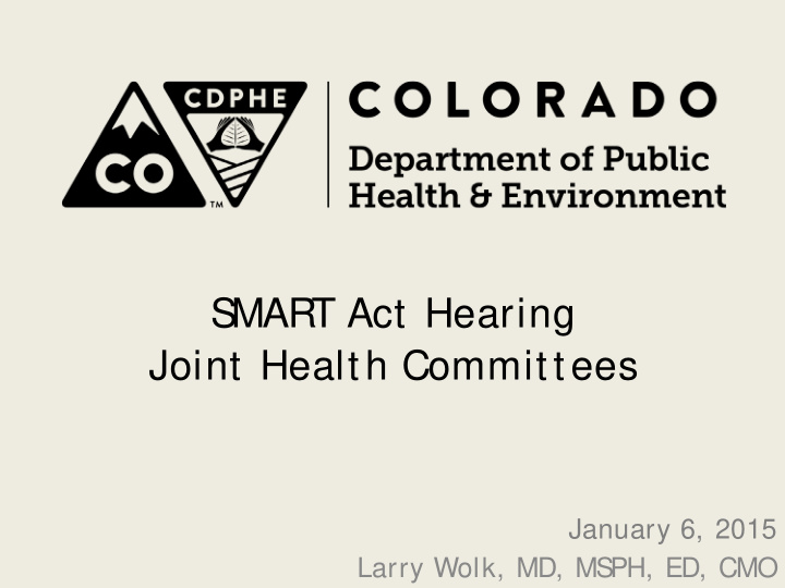 s mart act hearing joint health committees