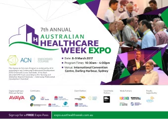 7th ANNUAL  Date: 8-9 March 2017  Program Times: 10:30am - 4:00pm  Venue: International