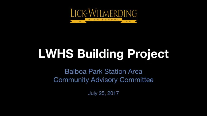 lwhs building project