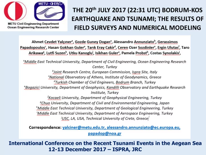 field surveys and numerical modeling
