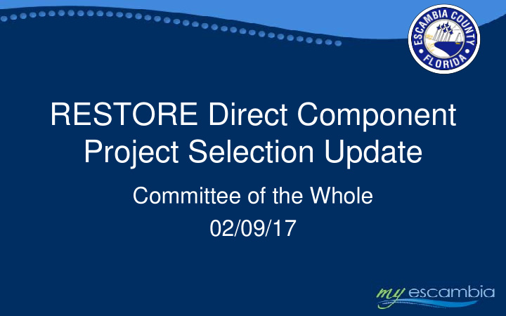 restore direct component project selection update