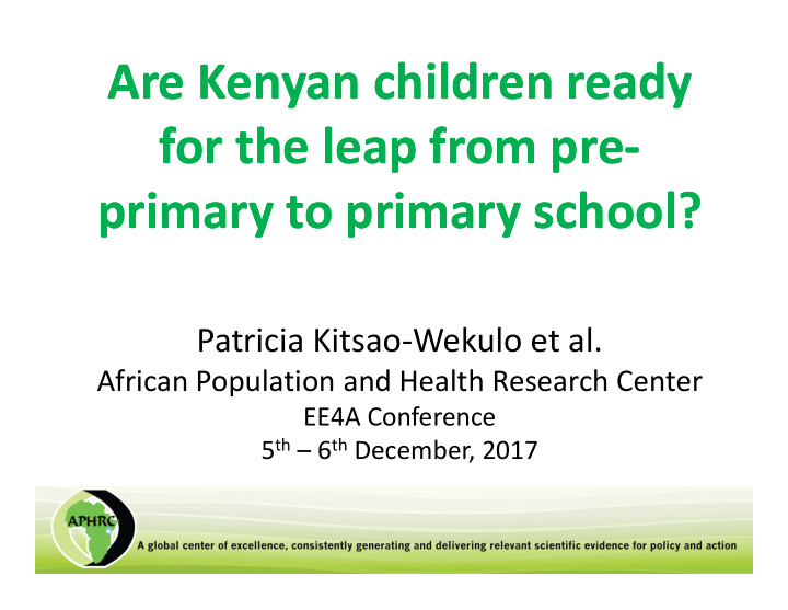 are kenyan children ready are kenyan children ready for