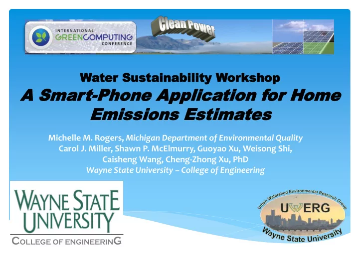 a a smar smart phone phone applica pplication tion for