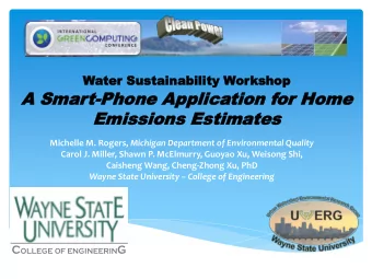 A  A Smar  Smart-Phone  Phone Applica  pplication  tion for Hom  or Home  e  Emissions  Emissions