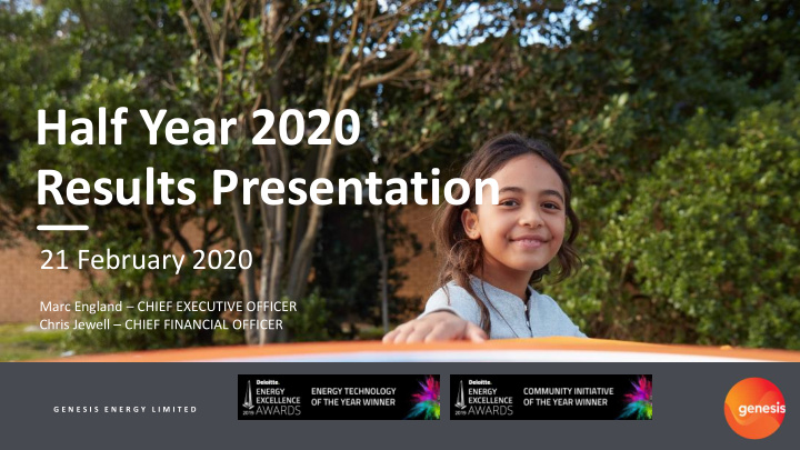 half year 2020 results presentation