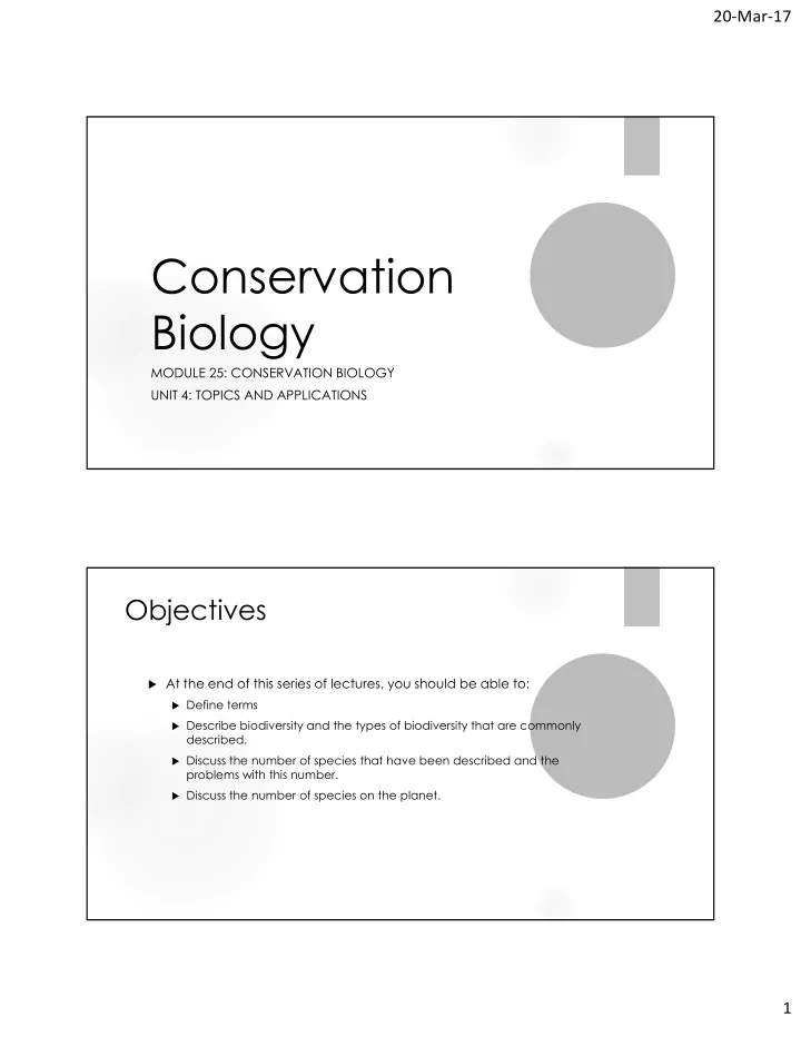conservation biology