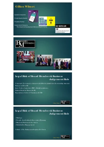 Gillia n Wilmot  Quoted companies  Private Equity Owned  Privately Owned  Government Statutory  The