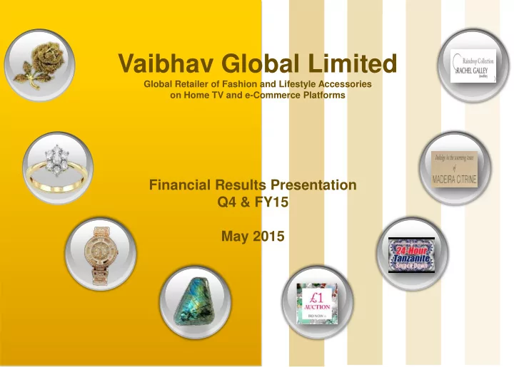 financial results presentation q4 fy15 may 2015 safe
