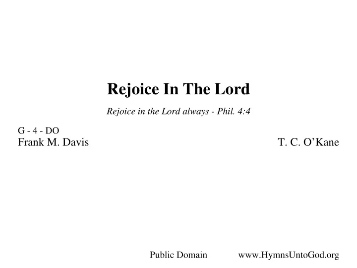 rejoice in the lord