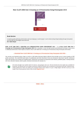 New CLAIT 2006 Unit 5 Creating an E-Presentation Using Powerpoint 2013  New CLAIT 2006 Unit 5