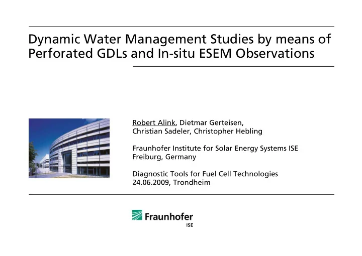 dynamic water management studies by means of perforated