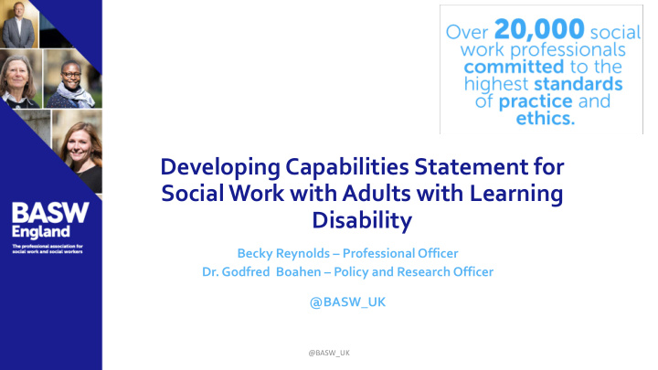developing capabilities statement for social work with