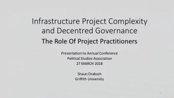 and Decentred Governance  The Role Of Project Practitioners  Presentation to Annual Conference