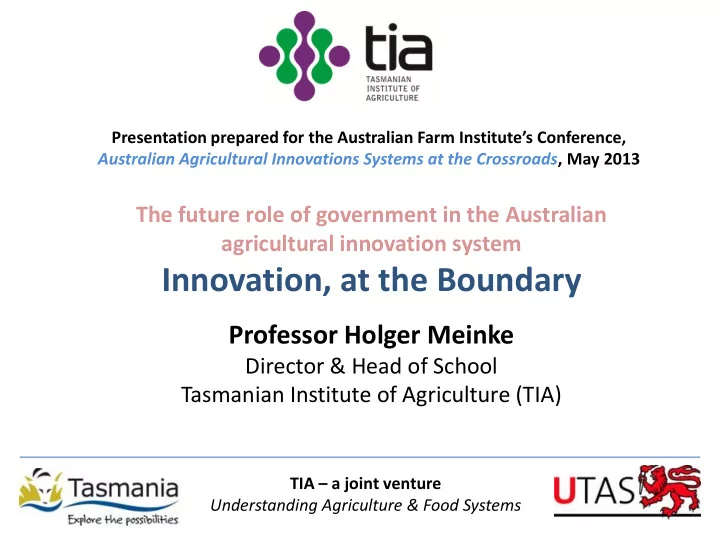 innovation at the boundary