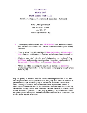 Nina  Chung  Otterson  The  Hotchkiss  School  Lakeville,  CT