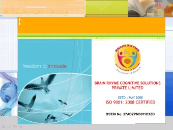 PRIVATE LIMITED  ESTD : MAY 2008 ISO 9001: 2008 CERTIFIED GSTIN No. 27ADZPM3811D1ZD  ETH Research