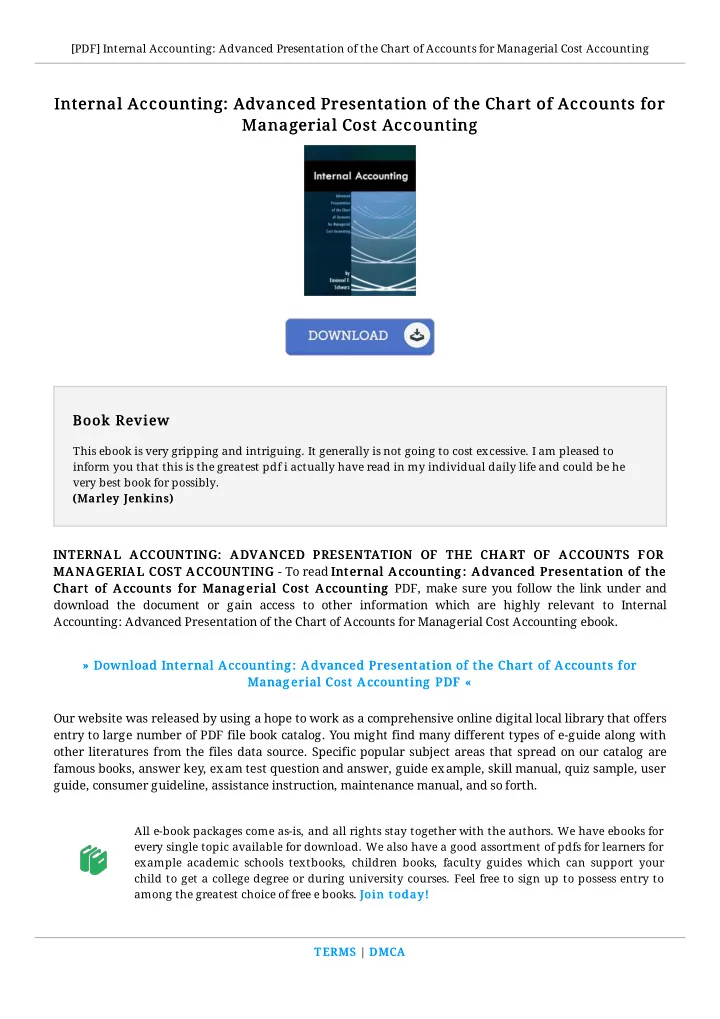 internal accounting advanced presentation of the chart of