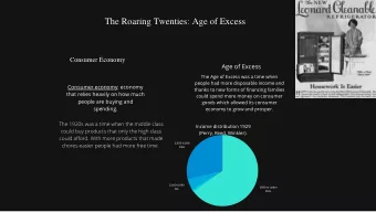 The Roaring Twenties: Age of Excess  Consumer Economy  Age of Excess  The Age of Excess was a time