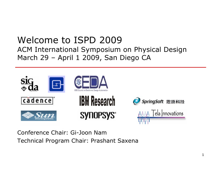 welcome to ispd 2009