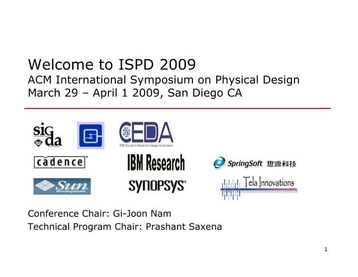 welcome to ispd 2009