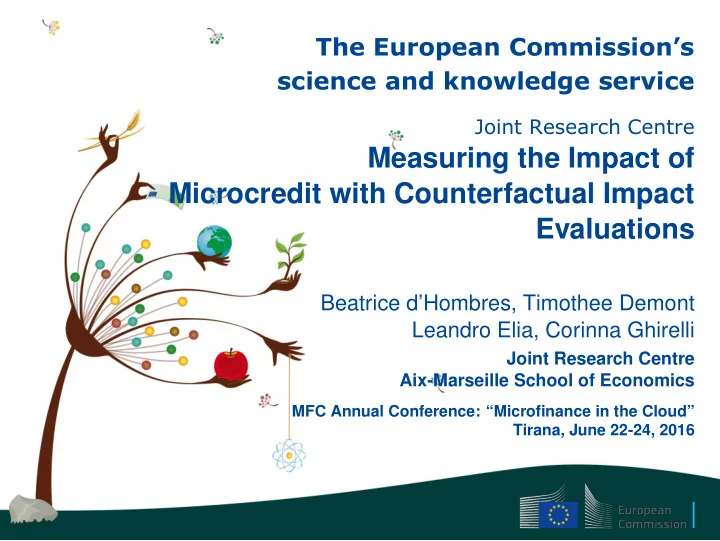 measuring the impact of microcredit with counterfactual