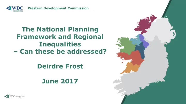 the national planning framework and regional inequalities