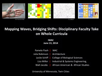 Mapping Waves, Bridging Shifts: Disciplinary Faculty Take on Whole Curricula  IWAC June 13, 2014