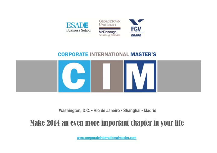 make 2014 an even more important chapter in your life
