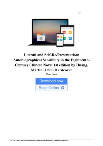 Literati and Self-Re/Presentation:  Autobiographical Sensibility in the Eighteenth-  Century