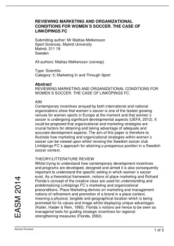 EASM 2014  Floridas concept of the creative class are used for understanding and  problematizing