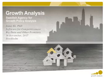 Irene Ek, PhD  Softw are for Com petitiveness  Big Data and Other Frontiers  14 Novem ber, 2017