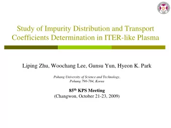 Study of Impurity Distribution and Transport  Coefficients Determination in ITER like Plasma