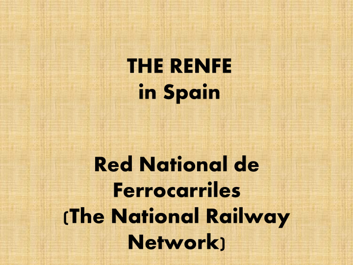the renfe