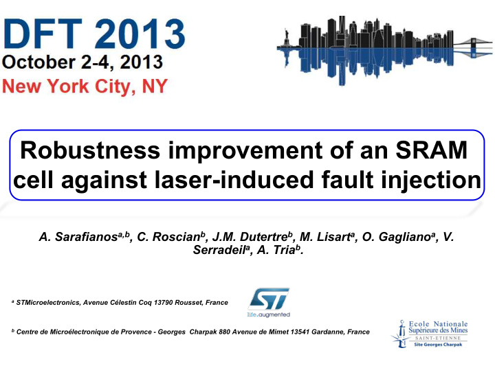 robustness improvement of an sram cell against laser