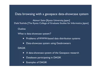 Problems of WWW-based data distribution systems    Data-showcase system using Geobrowsers