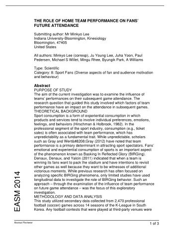 EASM 2014  analyzing specific BIRGing phenomena, only limited studies have used  longitudinal data