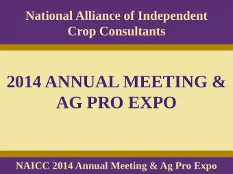 2014 ANNUAL MEETING &amp;  AG PRO EXPO  NAICC 2014 Annual Meeting &amp; Ag Pro Expo  Thank you  ABC