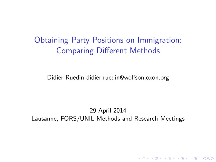 obtaining party positions on immigration comparing