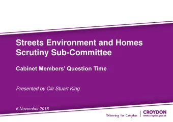 Presentation Title  Scrutiny Sub-Committee  Presented by John Smith  Cabinet Members Question