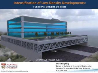 Intensification of Low-Density Developments:  Functional Bridging Buildings  MNDRF SUL Project