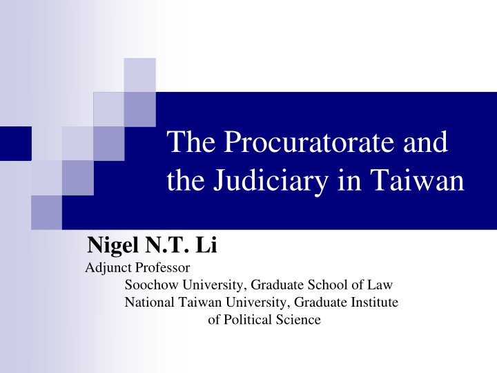 the procuratorate and the judiciary in taiwan