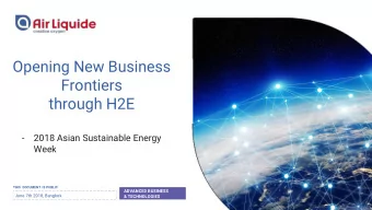 Opening New Business  Frontiers  through H2E  -  2018 Asian Sustainable Energy  Week  THIS