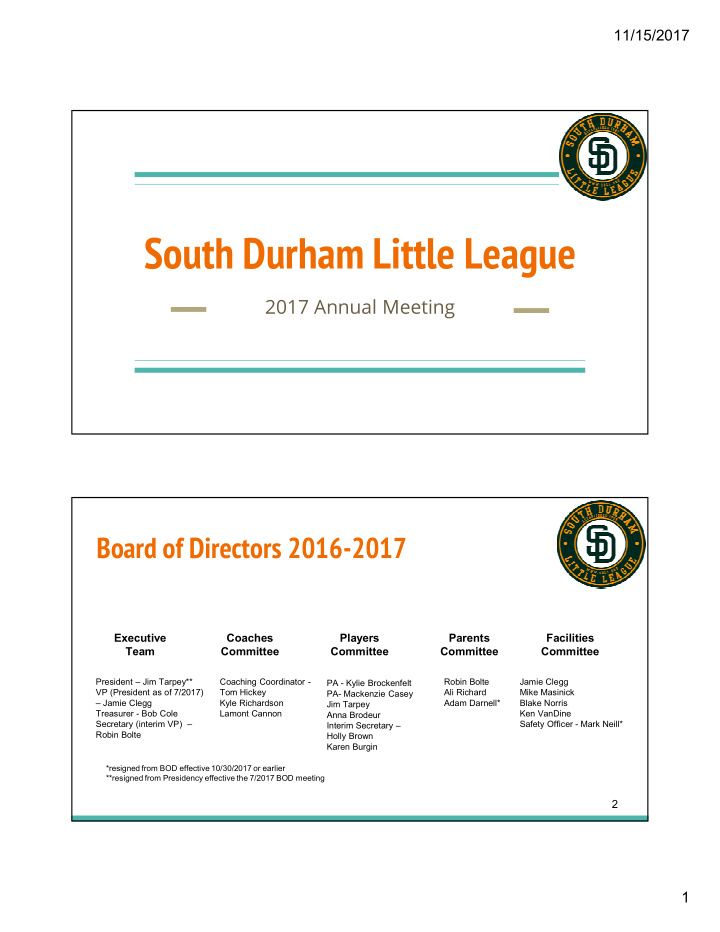 south durham little league