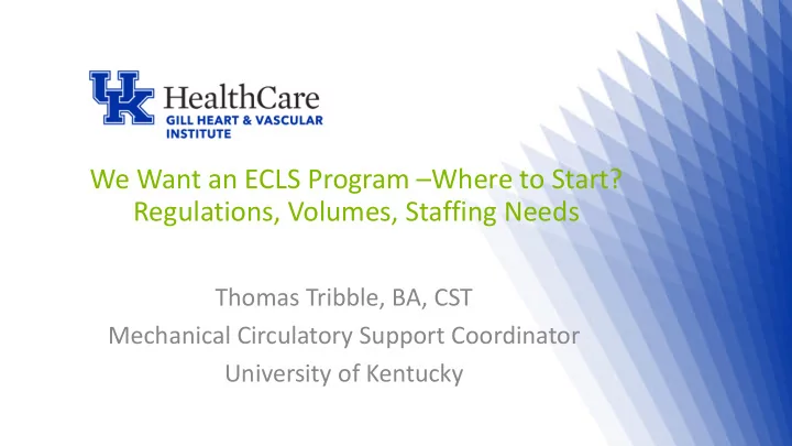 we want an ecls program where to start regulations