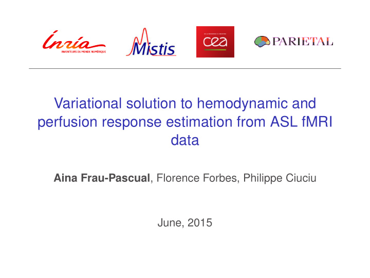 variational solution to hemodynamic and perfusion