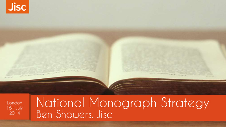 national monograph strategy