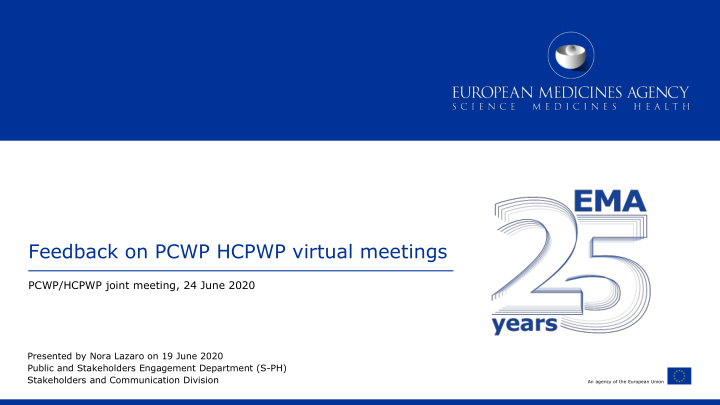 feedback on pcwp hcpwp virtual meetings